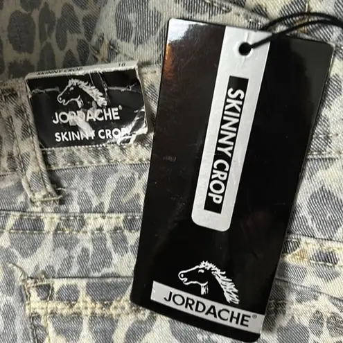 Jordache  Cheeta Print Skinny Crop Jeans-Size 16    NWT