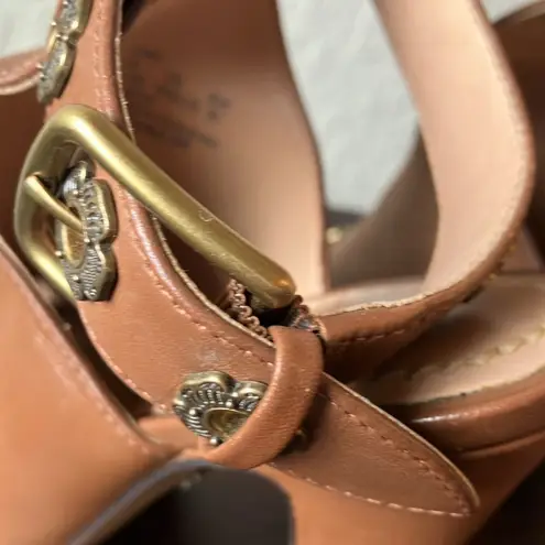 Coach : Brown Eddison G2503- adjustable ankle strap- Mule Heels- 5.5