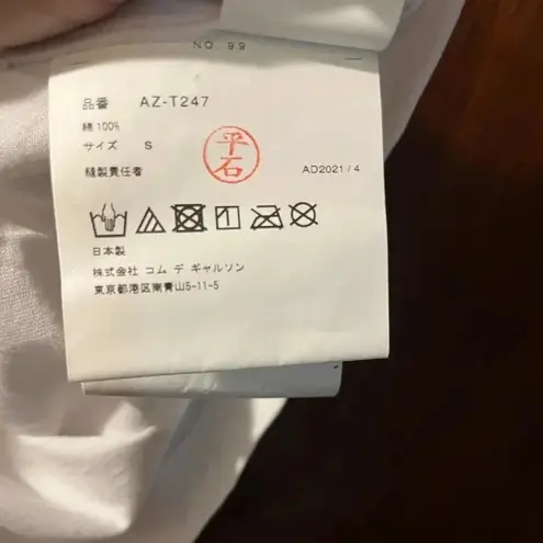 NWT Comme des Garçons PLAY Two Heart Camo Cotton Tee Shirt White S