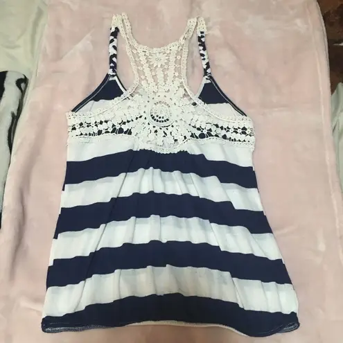 julie's closet Nautical striped racerback top with crotchet, racerback tank, crochet tank top