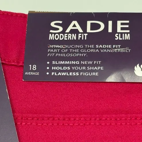 Gloria Vanderbilt Sadie modern fit slim pomegranate size 18 NWT