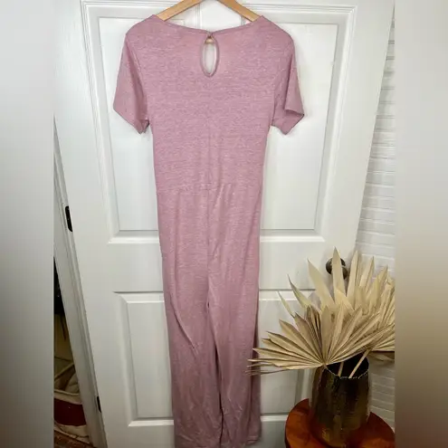 Alternative Women's Pink Tie Waist Jumpsuit Size M Casual Short Sleeve