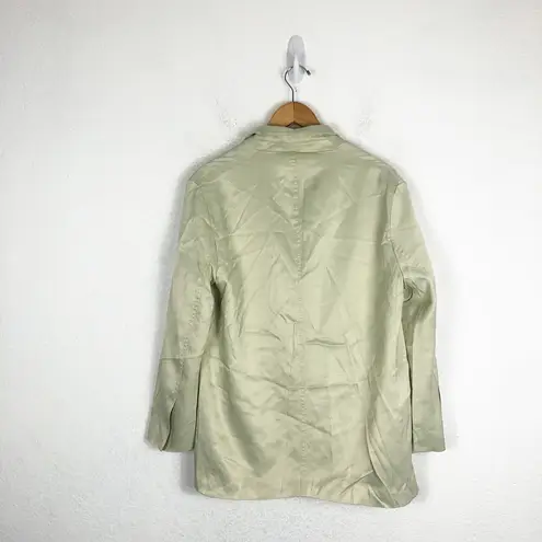 ZARA  Satin Blazer Sea Green Size Medium 2010/734/ 512 Oversized