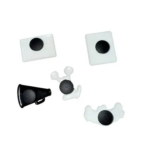 Black and White Cheerleading Shoe Charms