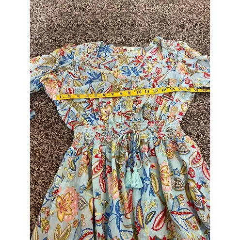 Elan Melrose Fit & Flare Mini Dress Womens Sz M 3/4 Sleeve Vacation Tropical