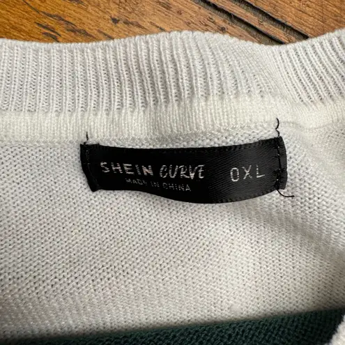 SHEIN Curve 0XL Colorblock Striped Long Sleeve Sweater Women's White Size undefined - Image 3