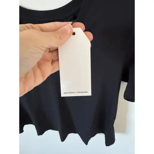 Universal Standard V-Neck Short Sleeve T-Shirt Black Size 00-0