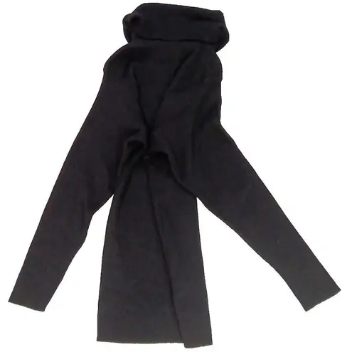 Saint Laurent Vintage Lambswool Roll Tab Turtle Neck Black Sweater sz 40