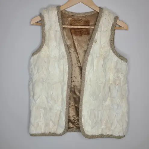 Vintage Rabbit Fur Vest Tan Size undefined