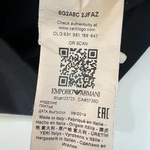 Emporio Armani Cap-sleeve Gathered Waist Milano Jersey Dress Black 4