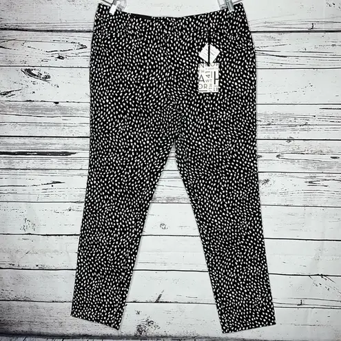 41 Hawthorn NWT 16 Black White Becca Mid Rise Straight Leg Adjustable Hem Pants