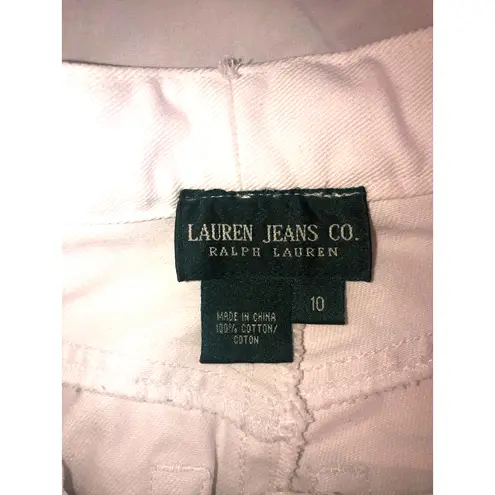 Lauren Jeans Co Size 10 White Painted Pink Flower Floral Bootcut Ralph Flawed