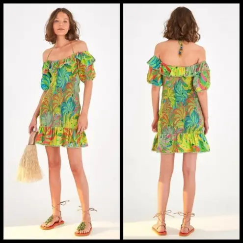 Farm Rio ππ Neon Banana Mini Dress Medium NWT