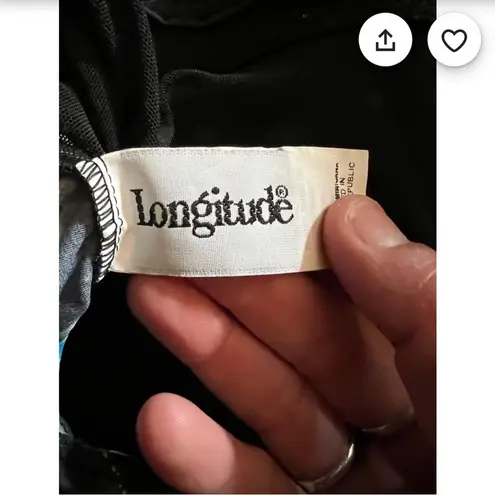 Longitude Vintage 90s Skirted Geometric Abstract One Piece With Skirt Swimwear S