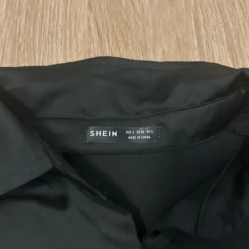 SheIn  black satin shirt