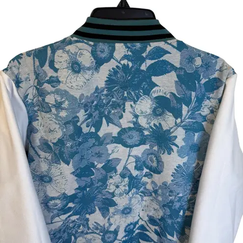 NWT Teal & White Reversible Varsity Jacket by The Hideout Clothing Size Large