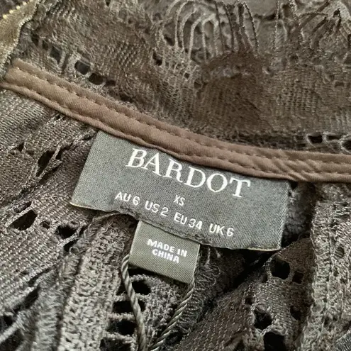 Bardot Lace Panel Midi Dress In Black Size XS NWT