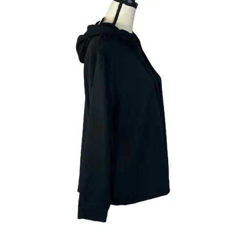 Karen Scott Medium Hooded Jacket Hoodie Long Sleeve Stretch Lightweight Black