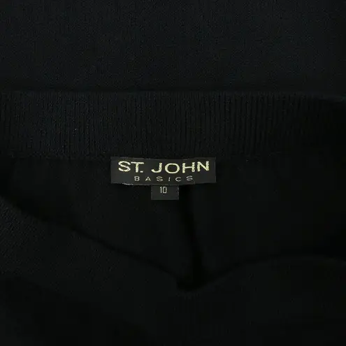 St. John Basics Black Knit Knee Length Skirt 10