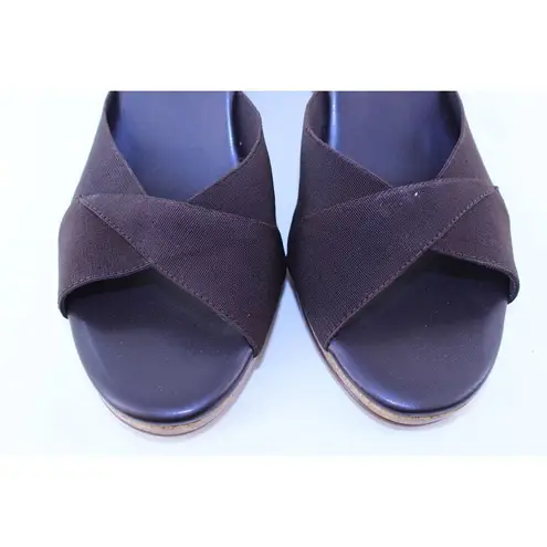 Karen Scott Paley Brown Cork Slide Heel Sandals 10