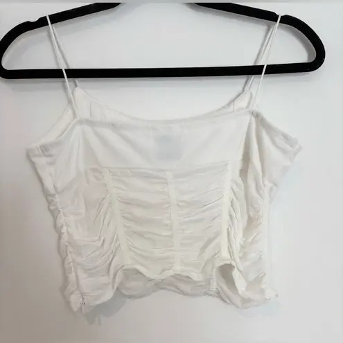 Princess Polly  Concordia Crop Top White Mesh Corset Tank - Size 12/Large