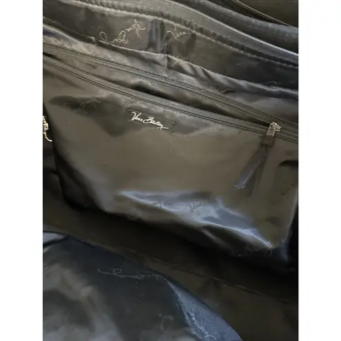 Vera Bradley  Black Large Traveler Weekender DUFFLE QUILTED BAG Suitcase