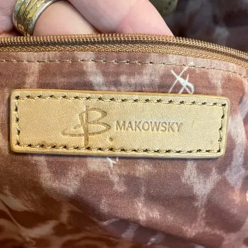 B Makowsky  Beige Leather Shoulder Bag