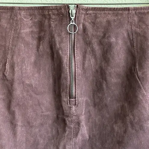 BLANK NYC  Leather Suede Burgundy Red Mini Skirt Side Slit Size 31