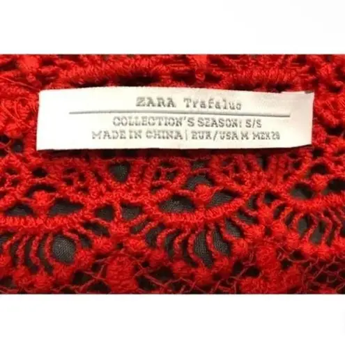 ZARA  Lace Bralette Ted Orange Cropped Crochet Bandeau Tank Crop Top New with Tag