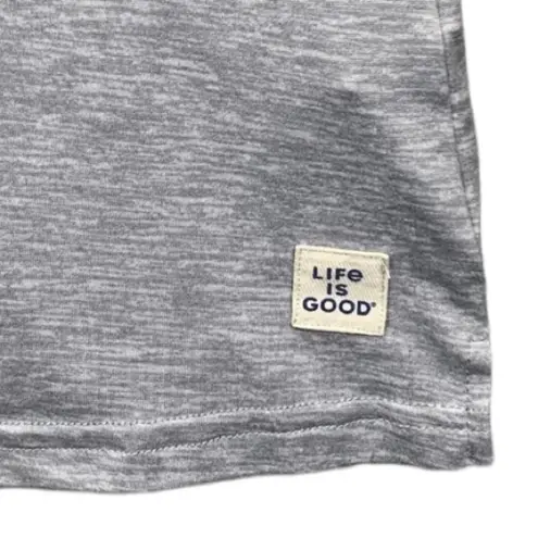 Life is Good Sleep Shirt Size Medium Gray Pink Flamingo Short Sleeves NEW