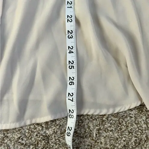 Unique Vintage Cream Button Down Long Sleeve Tie Neck Blouse 3X