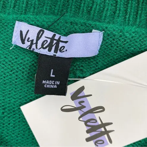 Vylette Bauble Stich Crew Neck Crop Sweater Green Juniors Large Pullover Size undefined