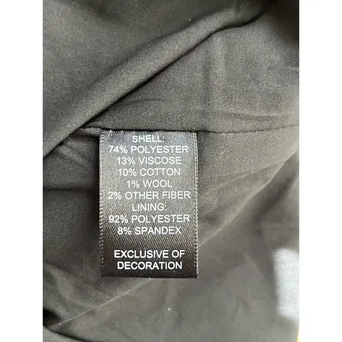 Tahari NWT Metallic Thread Tweed Fringe-Trim Blazer Jacket in Black, XS