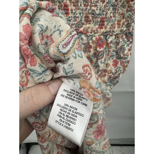 Patrons of Peace Dress Jr Medium Colorful Floral Bohemian Fairy Peasant Midi