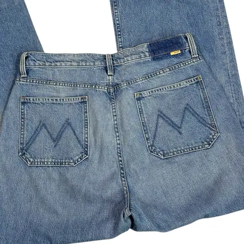 MOTHER Superior 32 Wide Leg High Rise The Patch Maven Heel Love Triangle Jeans Blue