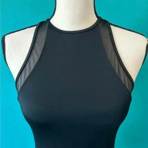 Topshop  black mesh open backed one piece swimsuit in size 6