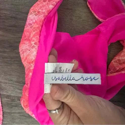 Isabella rose Vienna neon pink snakeskin print chiffon bikini Size M