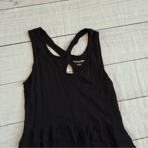Soft Surroundings crisscross back dress size petite medium tank black high low