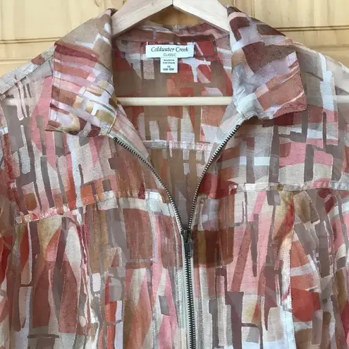 Coldwater Creek Classic Semi-Sheer Stained Glass Print Blazer Size 1X