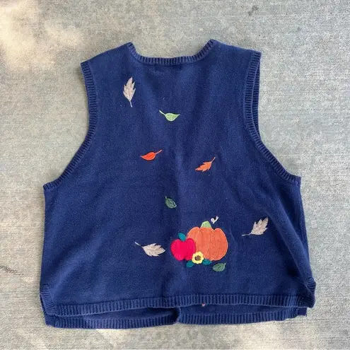 90s fall harvest thanksgiving Halloween pumpkin patch cornucopia sweater vest 2X Size XXL