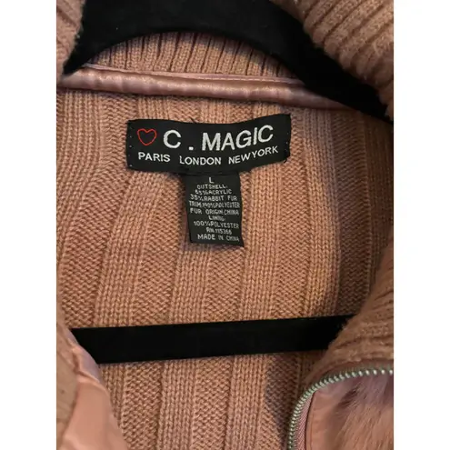 C. Magic Women's AUTH Fur and Ribbed Knit Zip