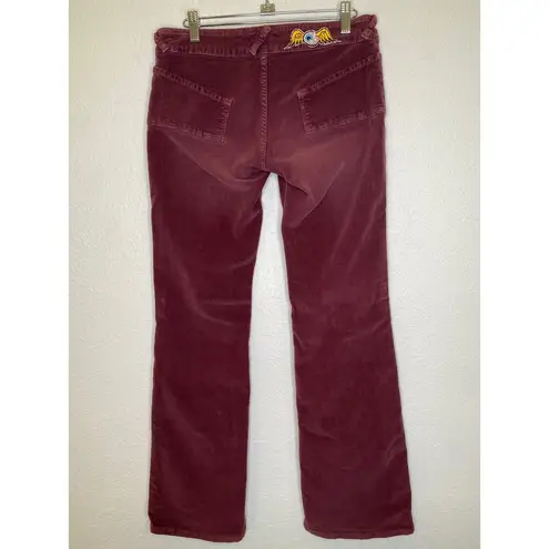 Von Dutch Eggplant Purple Vintage Flare Baby Corduroys Low Rise Sz 30 Cotton USA