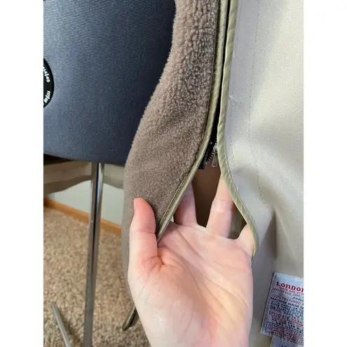 London Fog trench zip out sherpa lining tan