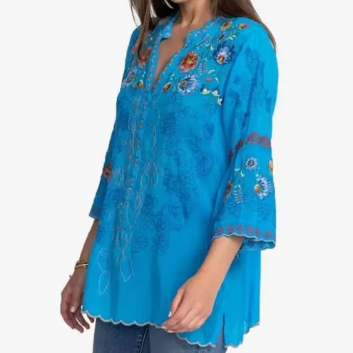 Johnny Was extremely heavily embroidered bell sleeved Maverick blouse NWT RARE