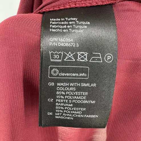 H&M  Pleated Lightly Sheer Maxi Skirt Burgundy Wine Red Size 4 - Image 7