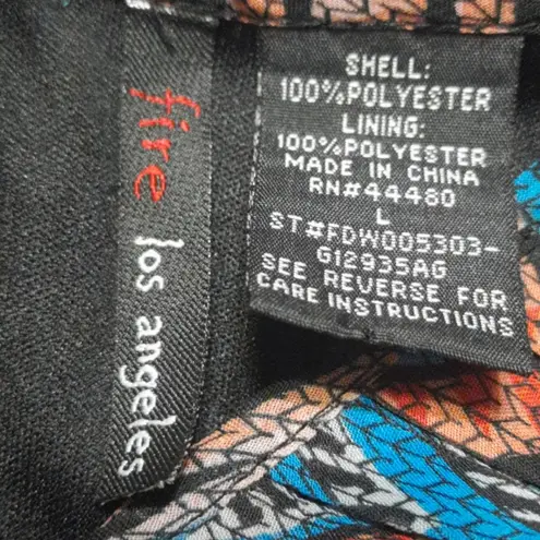 Fire Los Angeles Long Sleeves Colorful Dress Size Large