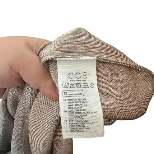 COS Metallic Knit Long Sleeve Sweater Dress Tunic Size Small