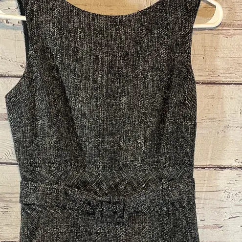 Banana Republic  Dress Tweed Sleeveless w Belt Charcoal Gray-0P