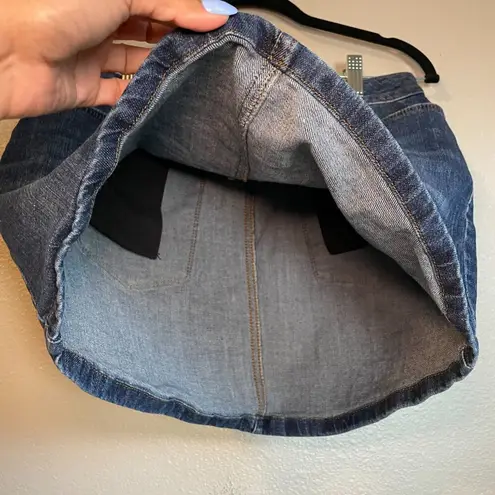 Women’s Fat Face Denim Mini Skirt Size 12 With Pockets Excellent Condition Y2K Blue