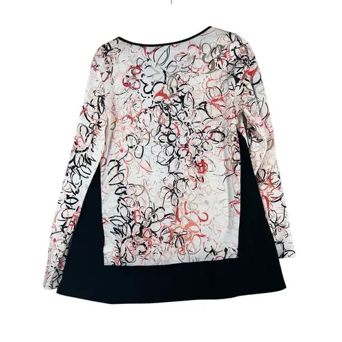 Dana Buchman Dana Buchman Womens Artsy Pink Black Fairy Boho Long Sleeve Blouse Sz M